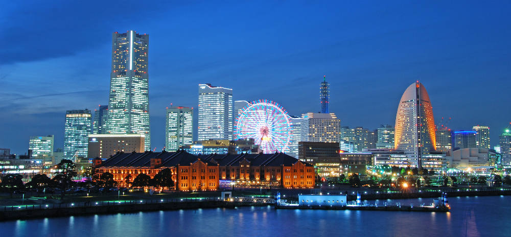 Minato Mirai waterfront at night